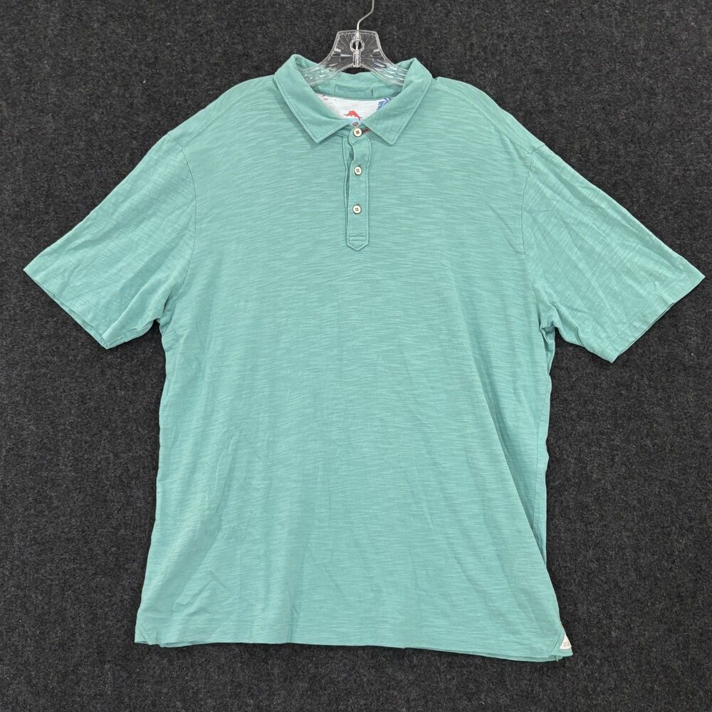 Tommy Bahama Polo Shirt Mens XL Mint Green Pima Cotton Summer Beach Golf Casual
